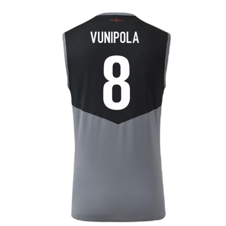 2024-2025 England Rugby Sleeveless Jersey O2 (Grey) (Vunipola 8)_2