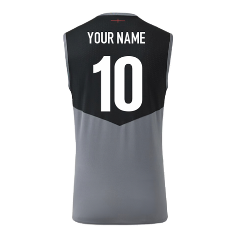 2024-2025 England Rugby Sleeveless Jersey O2 (Grey) (Your Name)_2