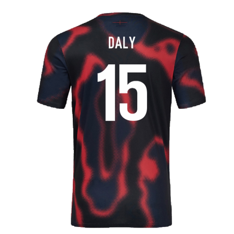 2024-2025 England Rugby Warm Up Jersey O2 (Black) - Kids (Daly 15)_2