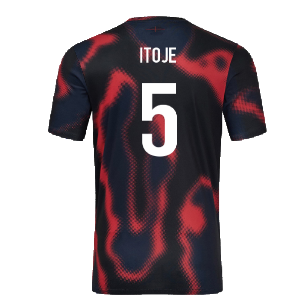 2024-2025 England Rugby Warm Up Jersey O2 (Black) - Kids (Itoje 5)_2