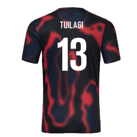 2024-2025 England Rugby Warm Up Jersey O2 (Black) - Kids (Tuilagi 13)_2