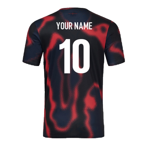 2024-2025 England Rugby Warm Up Jersey O2 (Black) - Kids (Your Name)_2