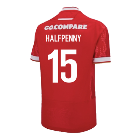 2024-2025 Wales Home Poly Rugby Shirt (Kids) (Halfpenny 15)_2