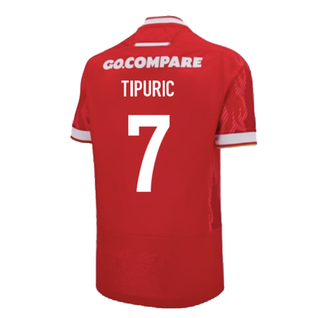 2024-2025 Wales Home Poly Rugby Shirt (Kids) (Tipuric 7)_2
