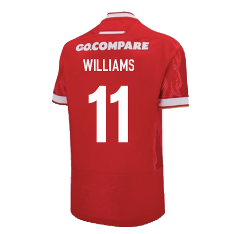 2024-2025 Wales Home Poly Rugby Shirt (Kids) (Williams 11)_2