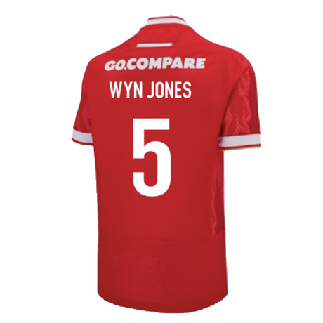 2024-2025 Wales Home Poly Rugby Shirt (Kids) (Wyn Jones 5)_2
