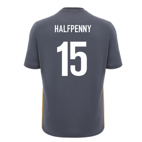 2024-2025 Wales Rugby Travel Cotton T-Shirt (Anthracite) (Halfpenny 15)_2