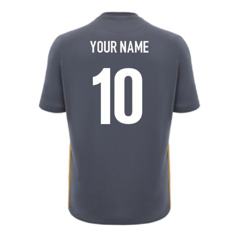 2024-2025 Wales Rugby Travel Cotton T-Shirt (Anthracite) (Your Name)_2
