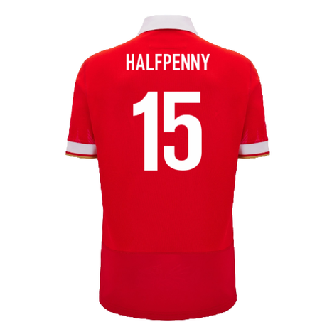 2024-2025 Wales WRU Home Cotton Rugby Shirt (Kids) (Halfpenny 15)_2