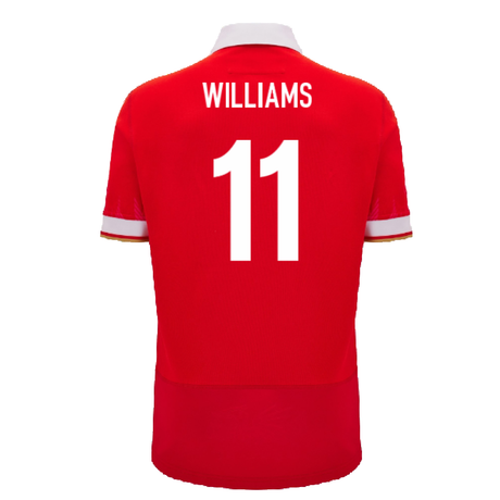 2024-2025 Wales WRU Home Cotton Rugby Shirt (Kids) (Williams 11)_2