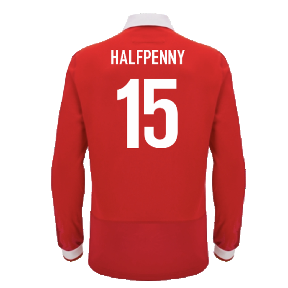 2024-2025 Wales WRU Home LS Cotton Rugby Shirt (Halfpenny 15)_2