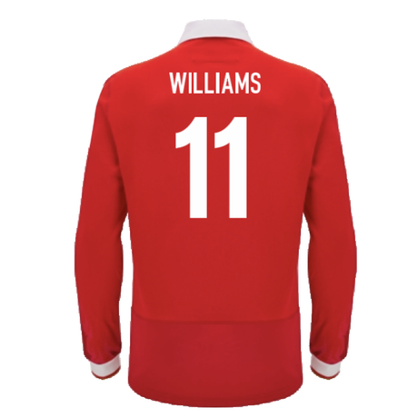 2024-2025 Wales WRU Home LS Cotton Rugby Shirt (Williams 11)_2
