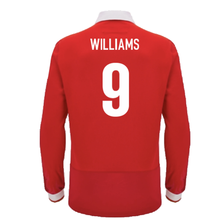 2024-2025 Wales WRU Home LS Cotton Rugby Shirt (Williams 9)_2