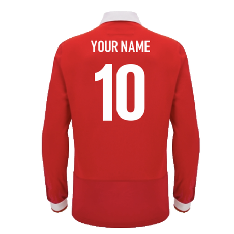 2024-2025 Wales WRU Home LS Cotton Rugby Shirt (Your Name)_2