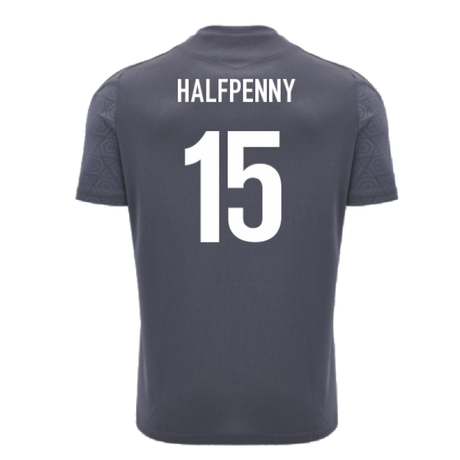 2024-2025 Wales WRU Rugby Training Poly Shirt (Anthracite) - Kids (Halfpenny 15)_2