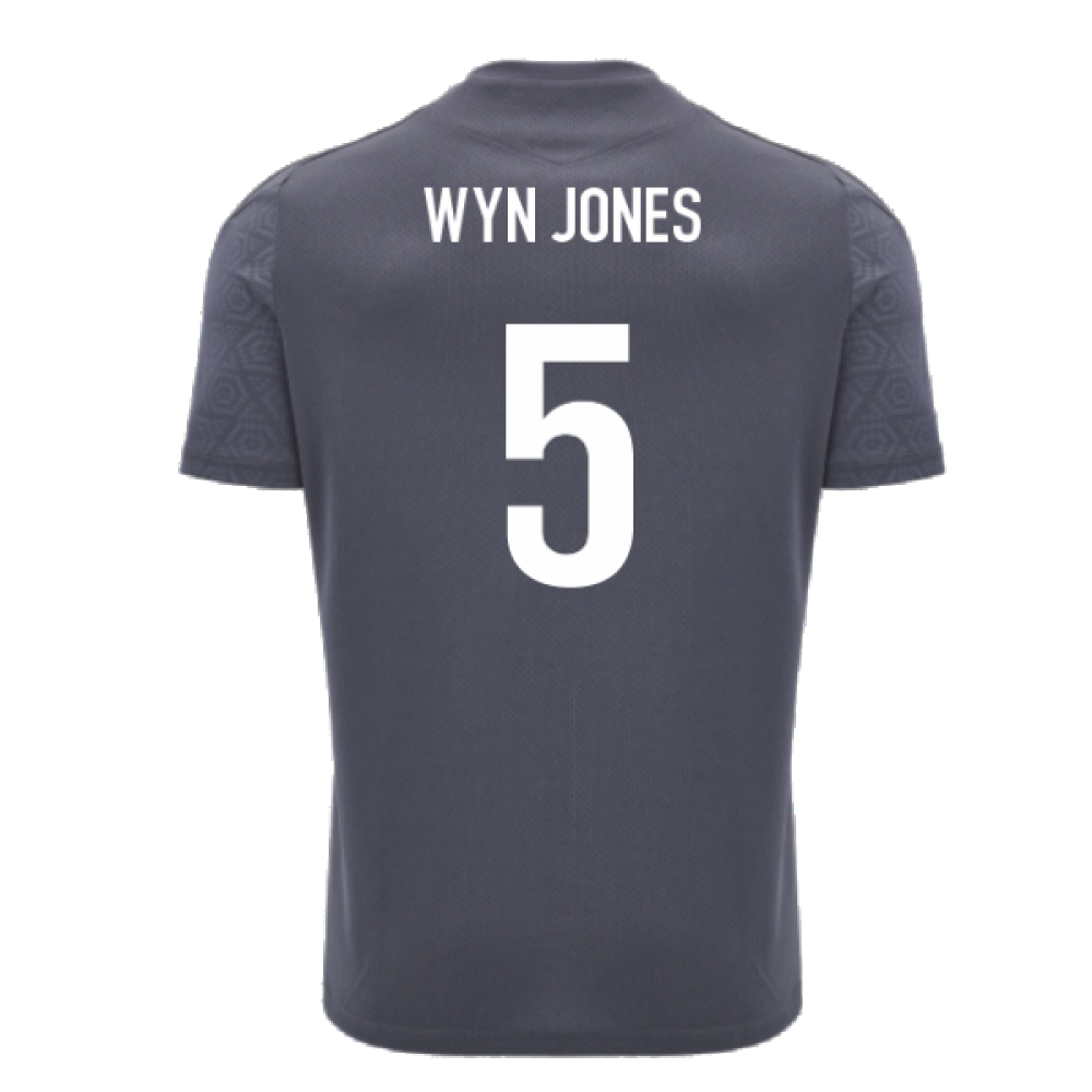 2024-2025 Wales WRU Rugby Training Poly Shirt (Anthracite) - Kids (Wyn Jones 5)_2