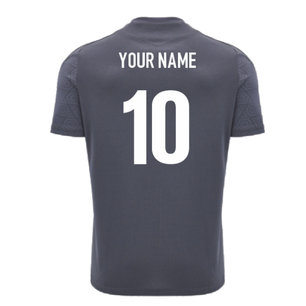 2024-2025 Wales WRU Rugby Training Poly Shirt (Anthracite) - Kids (Your Name)_2