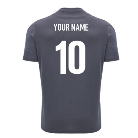 2024-2025 Wales WRU Rugby Training Poly Shirt (Anthracite) - Kids (Your Name)_2