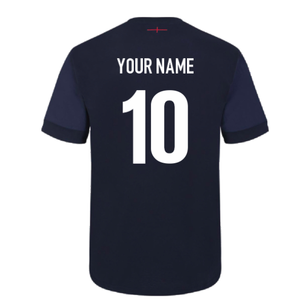 2023-2024 England Rugby Warm Up Jersey - Kids (Navy Blazer) (Your Name)_4
