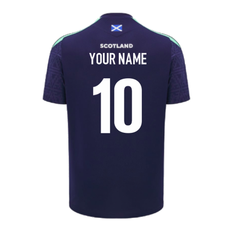 2024-2025 Scotland Rugby Training Poly Shirt (Navy) - Kids (Your Name)_2