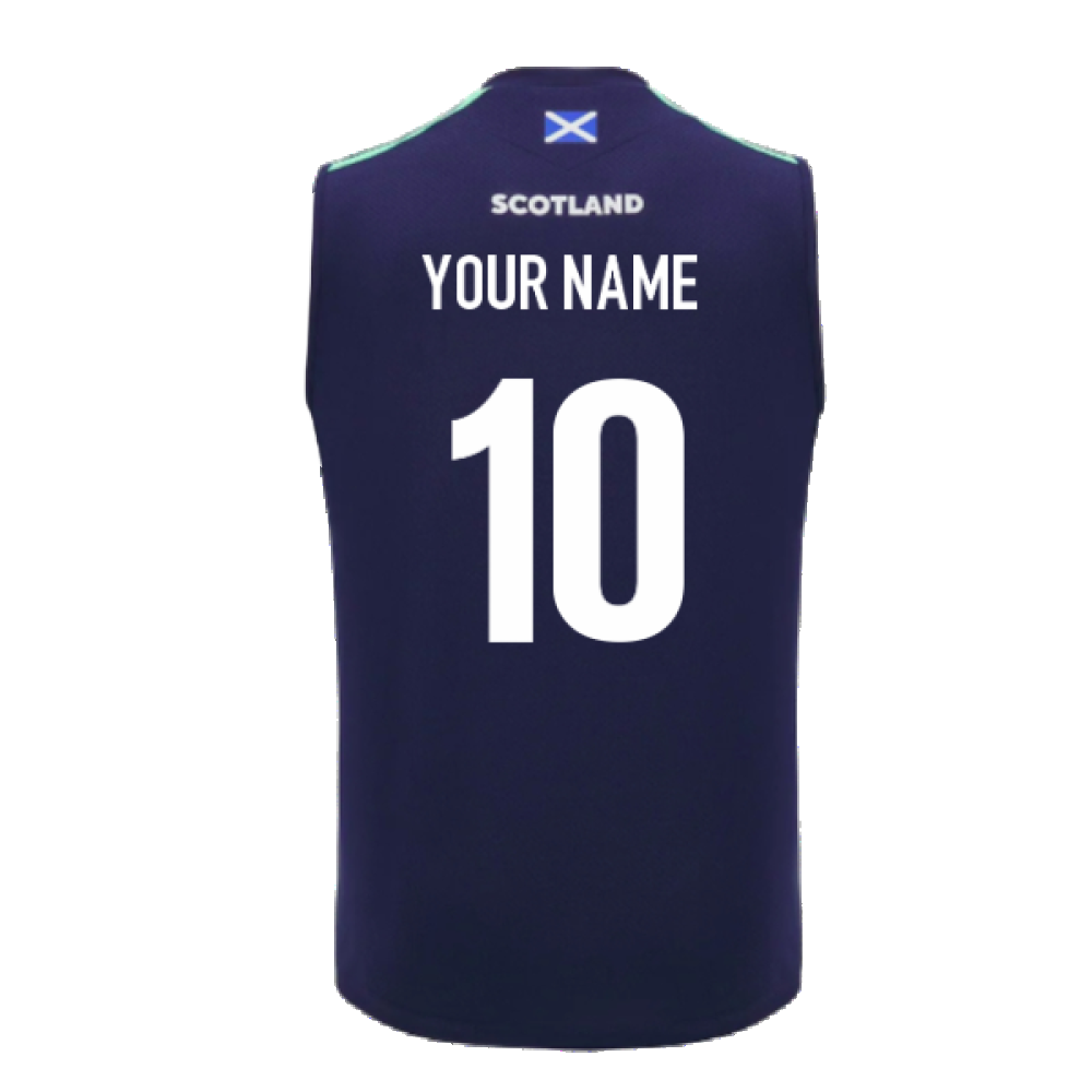 2024-2025 Scotland Rugby Training Vest (Navy) - Kids (Your Name)_2
