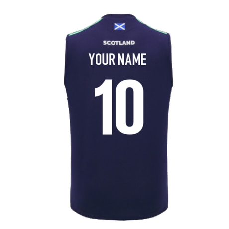 2024-2025 Scotland Rugby Training Vest (Navy) - Kids (Your Name)_2