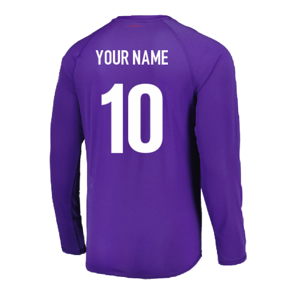 2024-2025 England Rugby Relaxed LS Training Jersey O2 (Violet) (Your Name)_2