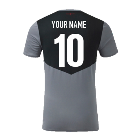 2024-2025 England Rugby Gym Tee (Grey) - Kids (Your Name)_2