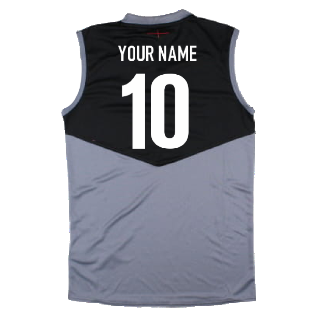 2024-2025 England Rugby Sleeveless Jersey O2 (Grey) - Kids (Your Name)_2