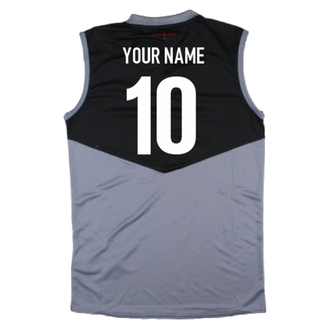 2024-2025 England Rugby Sleeveless Jersey O2 (Grey) - Kids (Your Name)_2