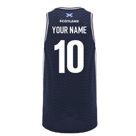 2024-2025 Scotland Rugby Basketball Singlet (Navy) - Kids (Your Name)_2