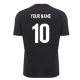 2024-2025 Wales Rugby WRU Poly Training Shirt (Black) - Kids (Your Name)_2