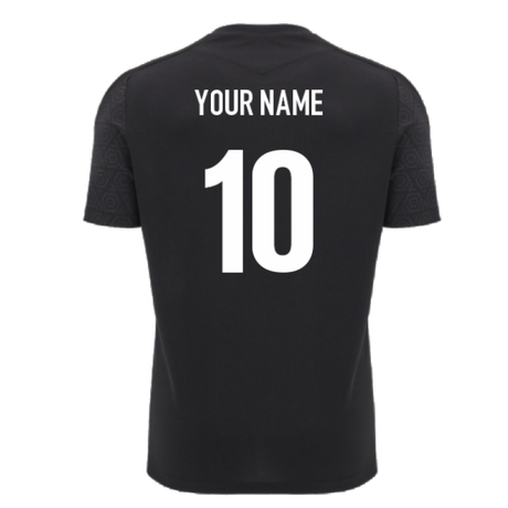 2024-2025 Wales Rugby WRU Poly Training Shirt (Black) - Kids (Your Name)_2