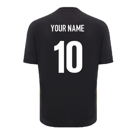 2024-2025 Wales Rugby Travel Cotton T-Shirt (Black) (Your Name)_2