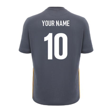 2024-2025 Wales Rugby Travel Cotton T-Shirt (Anthracite) - Kids (Your Name)_2