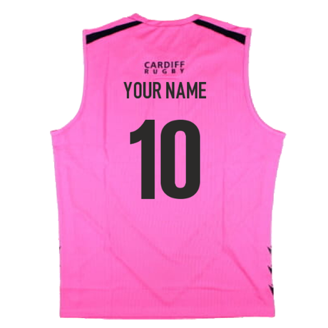 2024-2025 Cardiff Blues Rugby Sleeveless Training Shirt (Pink) (Your Name)_2