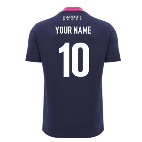 2024-2025 Cardiff Blues Rugby Ath Cotton Tee (Navy) (Your Name)_2