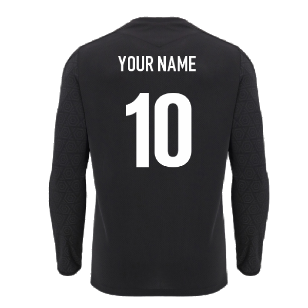 2024-2025 Wales Rugby LS Poly Training Shirt (Black) (Your Name)_2