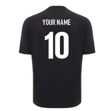 2024-2025 Wales Rugby Travel Cotton T-Shirt (Black) - Kids (Your Name)_2