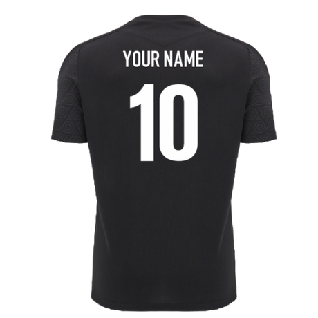 2024-2025 Wales WRU Rugby LS Training Shirt (Black) - Kids (Your Name)_2