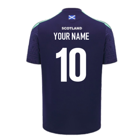 2024-2025 Scotland Rugby Training Poly Shirt (Navy) - Kids (Your Name)_2