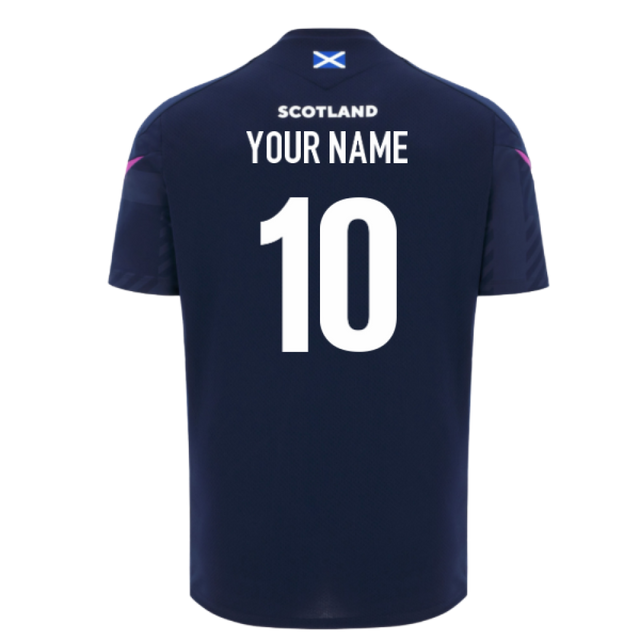 2025-2026 Scotland Rugby Training Poly Shirt (Navy) (Your Name)_0
