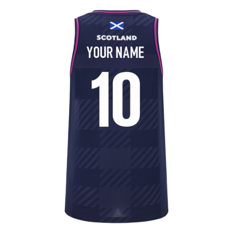 2025-2026 Scotland Rugby Training Singlet (Navy) - Womens (Your Name)_0