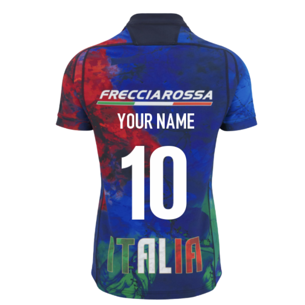 2025-2026 Italy FIR Rugby Training Jersey (Navy) (Your Name)_0