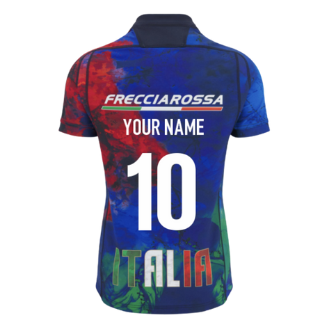 2025-2026 Italy FIR Rugby Training Jersey (Navy) (Your Name)_0