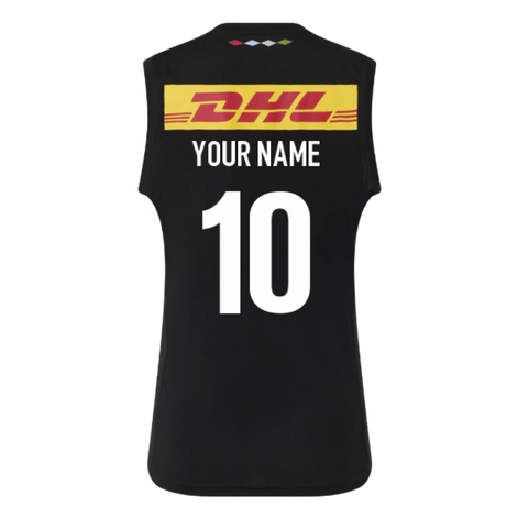 2025-2026 Harlequins Pre Match Sleeveless Tee (Caviar) (Your Name)_0