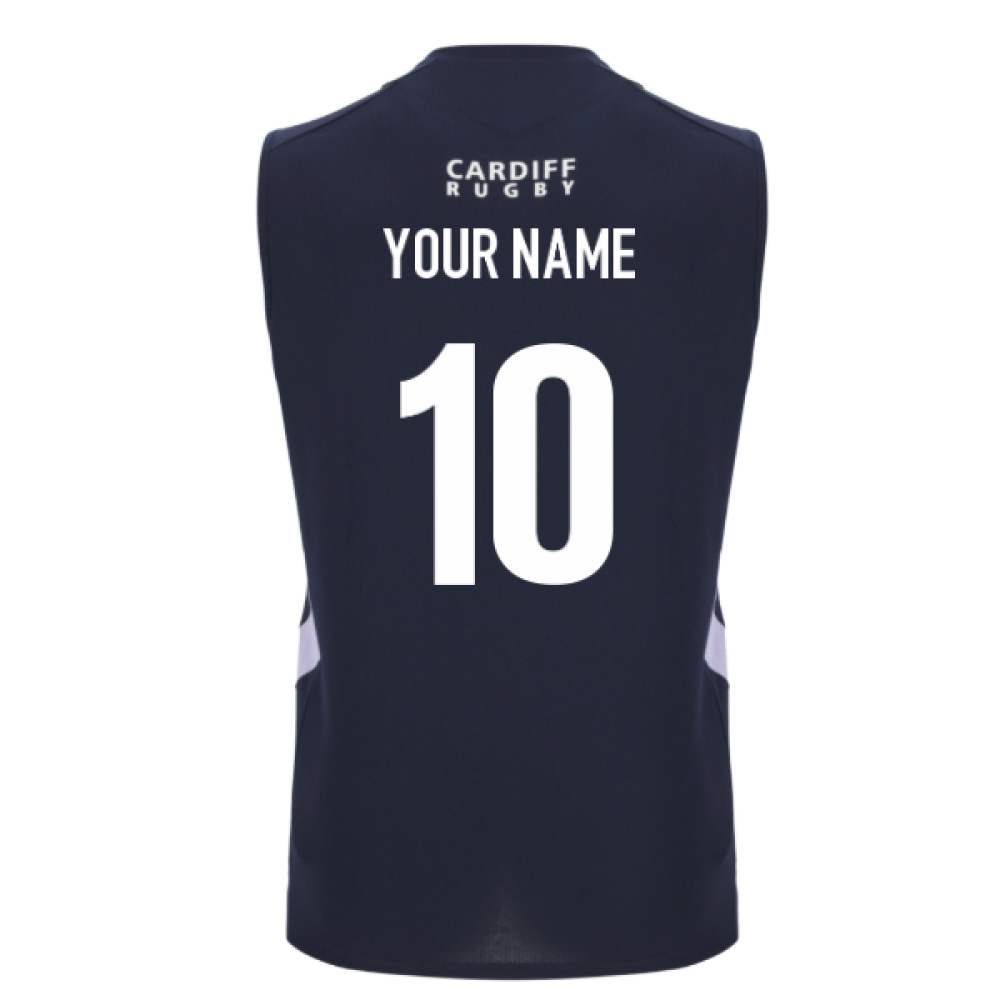 2025-2026 Cardiff Blues Training Poly Sleeveless Shirt (Navy) (Your Name)_0