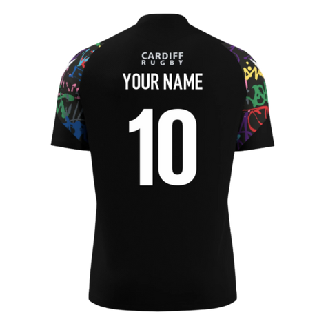 2025-2026 Cardiff Blues Rugby Training Tee (Black) (Your Name)_0
