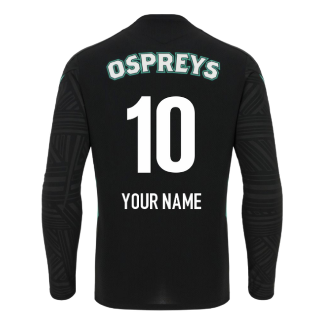 2025-2026 Ospreys Rugby Poly LS Training Tee (Black) (Your Name)_0