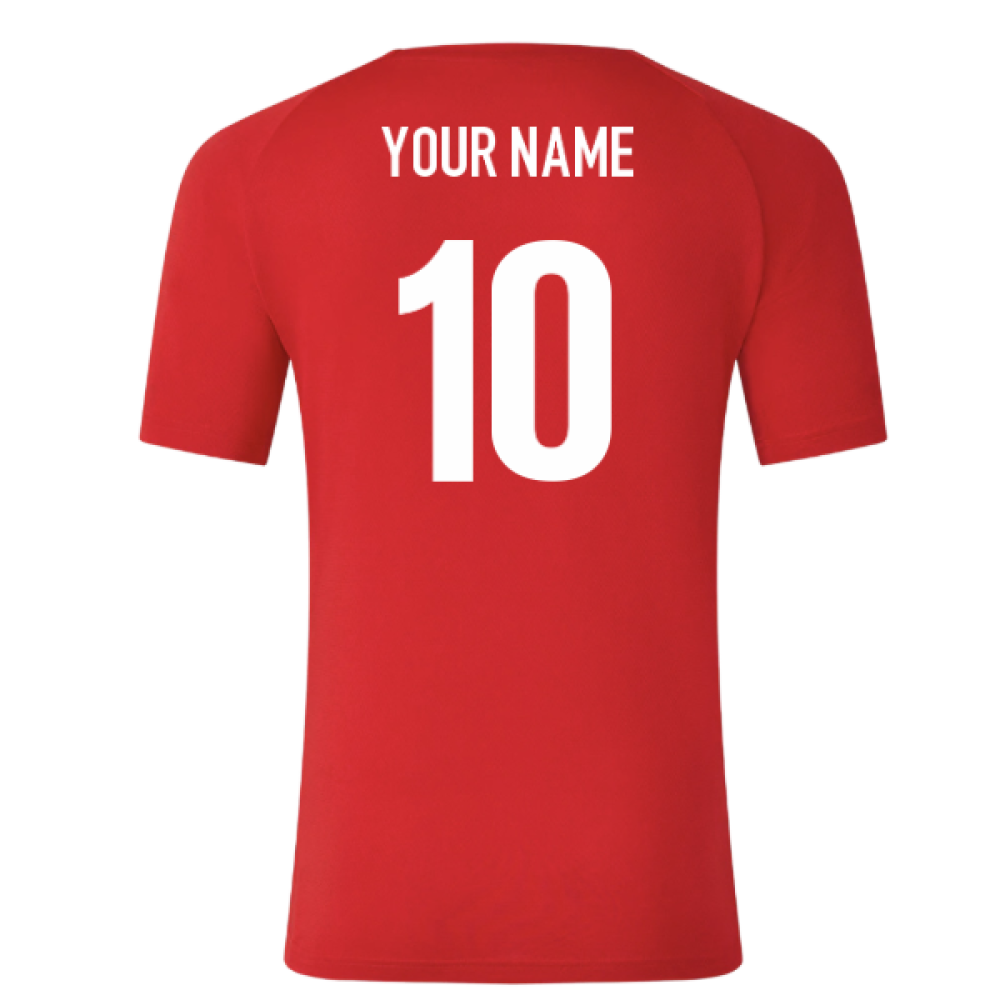 2025-2026 Saracens Pre Match Short Sleeve Tee (Red) (Your Name)_0